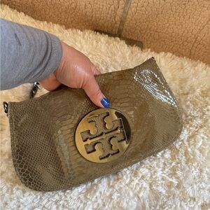 Tory Burch Olive Green Clutch